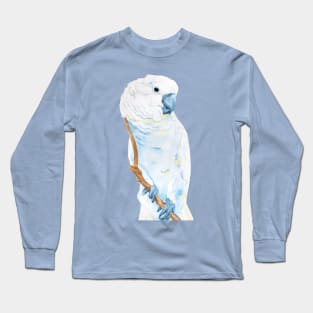 Watercolor umbrella cockatoo - parrot portrait Long Sleeve T-Shirt
